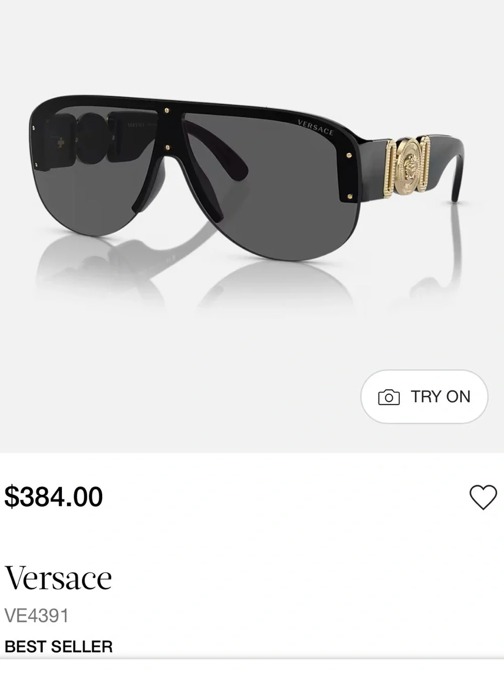Versace Black Shield Sunglasses with Gold Medusa Side Emblems BNIB UNISEX